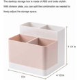 thumbnail image 5 of Desktop Storage Organizer Pencil Card Holder Box Container for Desk, Office Supplies, Vanity Table(White+Pink), 5 of 5
