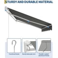 thumbnail image 5 of Rugerasy 10x8FT Retractable Awning,Waterproof Patio Awning,Sun Shade Awning with Manual Crank Handle,Aluminum Frame for Deck,Gray, 5 of 7