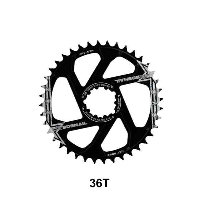 32T/34T/36T/38T/40T Chainrings Single Disc Tray Direct Mount Aluminum Alloy Rustproof and Rustproof Waterproof Tooth Plate Bike Accessories 36T