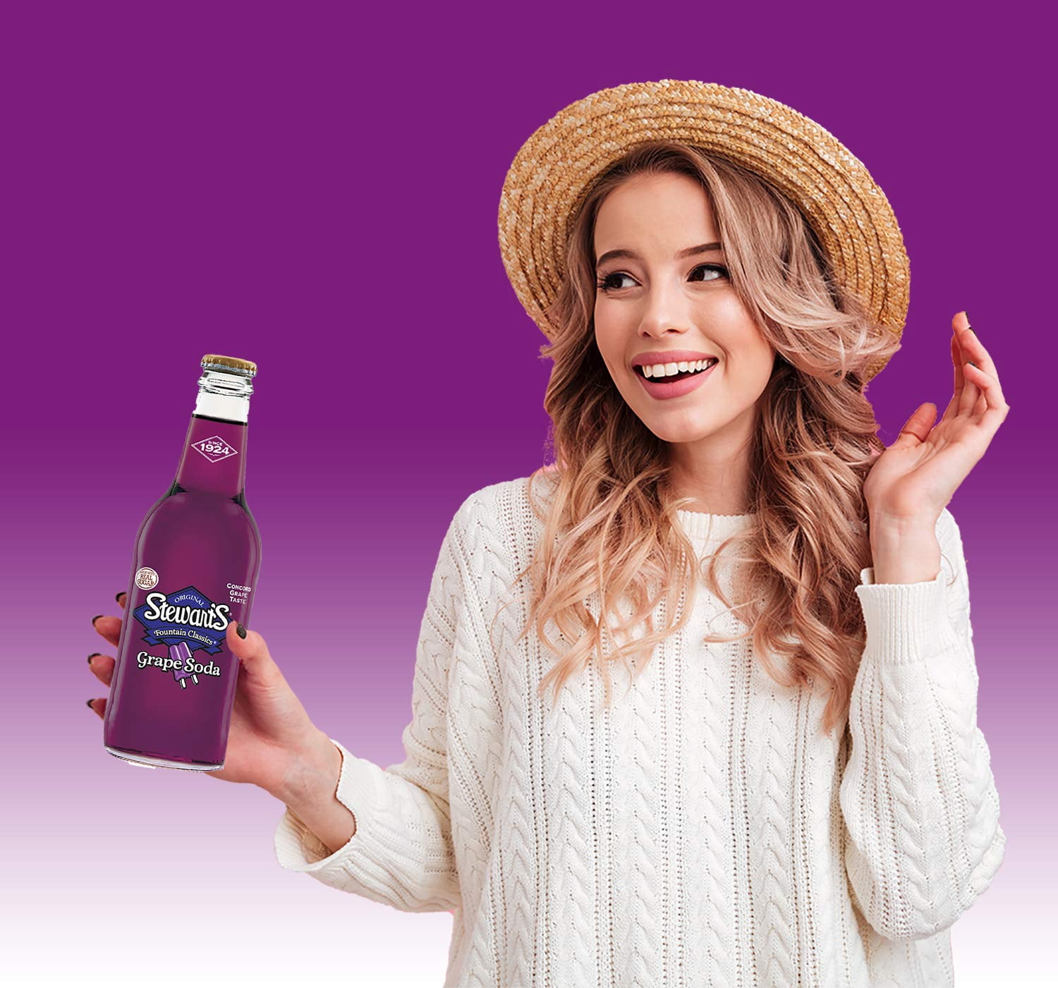 Stewart's Grape Soda, 12 fl oz (12 Glass Bottles), All Natural Family Pack