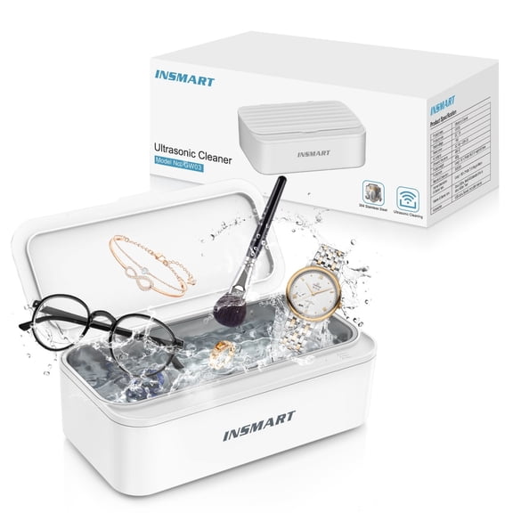 INSMART Portable Ultrasonic Jewelry Cleaner Machine with Timer, White