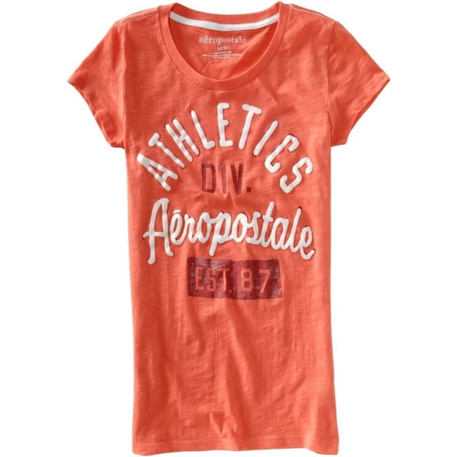 Aeropostale - Camiseta gráfica Aero New York para mujer, naranja, pequeña