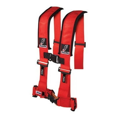 Dragonfire Racing 4-Point H-Style Safety Harness w/Sternum Clip 2" Passenger Side Red for Can-Am Commander Max 1000 XT 2014-2017