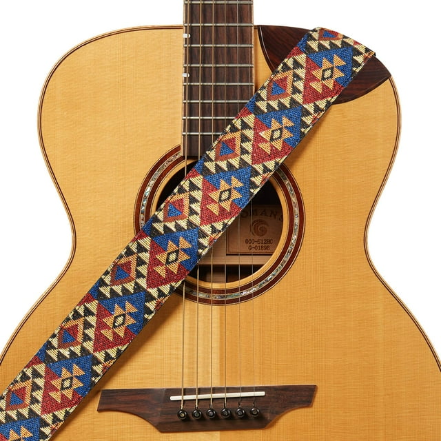 Correa de guitarra Amumu con diseño triangular retro multicolor de 5 cm de ancho