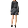 thumbnail image 3 of Allegra K Women's Plaids Print Long Sleeves Belted A-Line Shirt Dress, 3 of 6