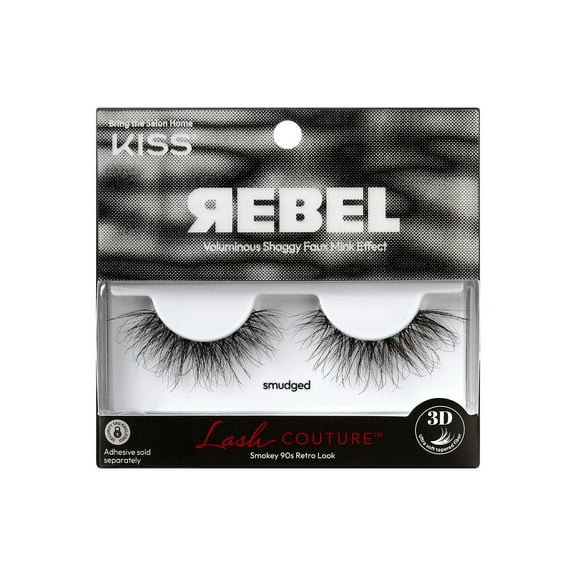 KISS Lash Couture Rebel, False Eyelashes, Smudged, 14 mm, 1 Pair