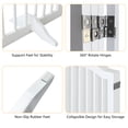thumbnail image 3 of BAYUELSWU 4 Panels Foldable Pet Dog Gate, Wood Freestanding Dog Gate Fence with 2 pcs Support Feet (White), 3 of 7
