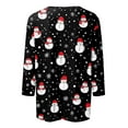 thumbnail image 5 of Christmas Shirts for Women Glitter Xmas Tree Print 3/4 Sleeve Tops Cotton Crewneck Pullover Blouse Gifts Tunic Tshirt, 5 of 5