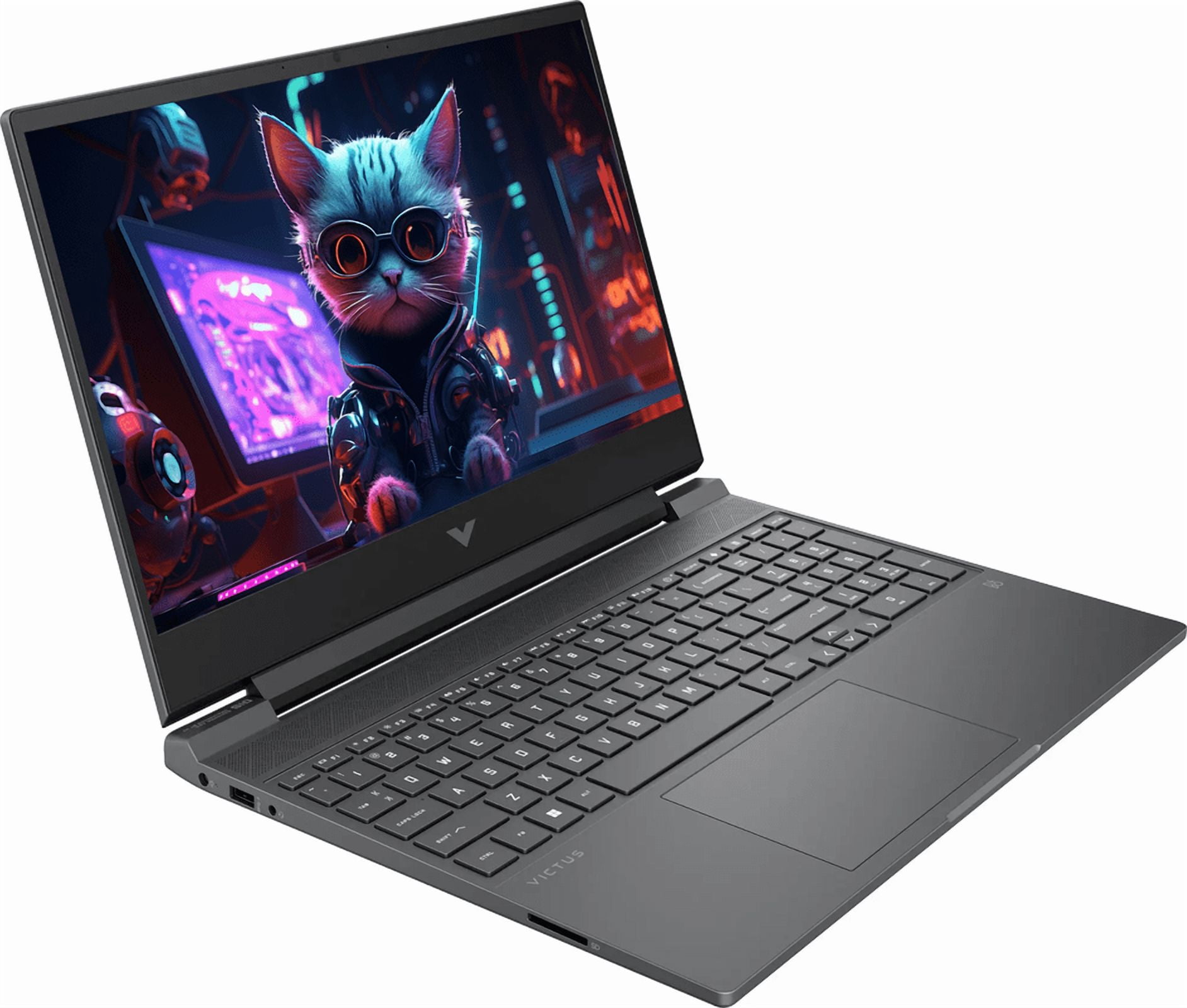 HP Victus Laptop, 15.6" FHD IPS LED Gaming Laptop, Windows 11 Pro 16GB RAM 512GB SSD, Intel Core i5-12450H Processor, Backlit Keyboard, Numeric Keypad, RJ-45, NLY Earphones, Mica Silver