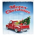 thumbnail image 3 of Ambesonne Christmas Shower Curtain, Pickup Truck Ornate, 69"Wx75"L, Multicolor, 3 of 3