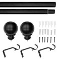thumbnail image 4 of Better Homes & Gardens 1” Matte Black Ball Adjustable Curtain Rod, 42”-120”, 4 of 5