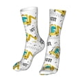 thumbnail image 6 of Xecao Dinosaur on Excavator Print Fashion No Heel Casual Crew Socks Cushioned Breathable for Men Women - Moisture wicking,Not easy to fade Suitable for daily, 6 of 7