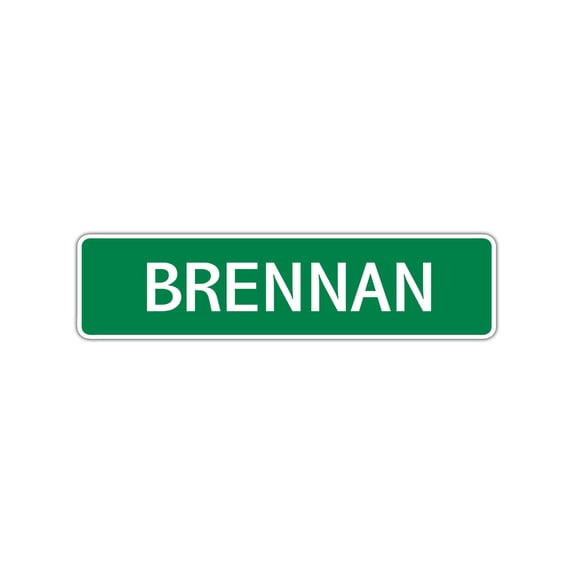 Brennan Boys Children Name Indoor Outdoor Unique Letter Printed Label Wall Plaque Decoration Aluminum Metal Sign 4"x13.5"