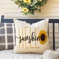 thumbnail image 4 of Spring Summer Decorations Pillows Decorative Throw Pillows 20x20 Yellow and White Throw Pillow Covers for Couch,Hello Sunshine Square Cushion Case for Couch Sunflower Decorations Polyester, 4 of 5