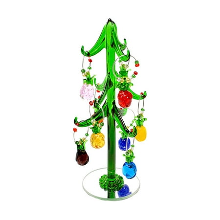 LS Arts Glass Pineapple Wine Charm Tree 8 Inch With 9 Ornaments