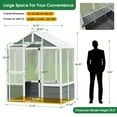 thumbnail image 5 of SEGMART 6' x 4' Walk-in Polycarbonate Greenhouse with Drain Hole, Outdoor Garden Greenhouse with Wooden Base and 2 Shelf, Sunroom Hot House for Plants in Winter, 5 of 7