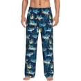 thumbnail image 1 of Fotbe Cartoon Surfer Sharks Pantalones de Pijama para Hombre, Pantalones de Dormir, Pantalones de Casa con Cintura Ajustable y Bolsillos-3X-Large, 1 of 6