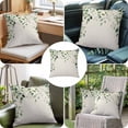 thumbnail image 6 of Green Eucalyptus Leaf Throw Pillow Cover Country Watercolor Plant Cotton Linen Cushion Cover Throw Pillow Case with Invisible Zipper for Couch Sofa Bed Chair Car 20x20 Inch, 6 of 9