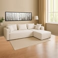 thumbnail image 1 of White sectional sofa - Chenille fabric, 1 of 3