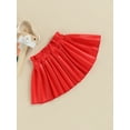 thumbnail image 3 of Kiapeise Pu Leather Skirts for Toddler Baby Girls Faux Leather Pleated Skirts Casual Mini Skirts, 3 of 8