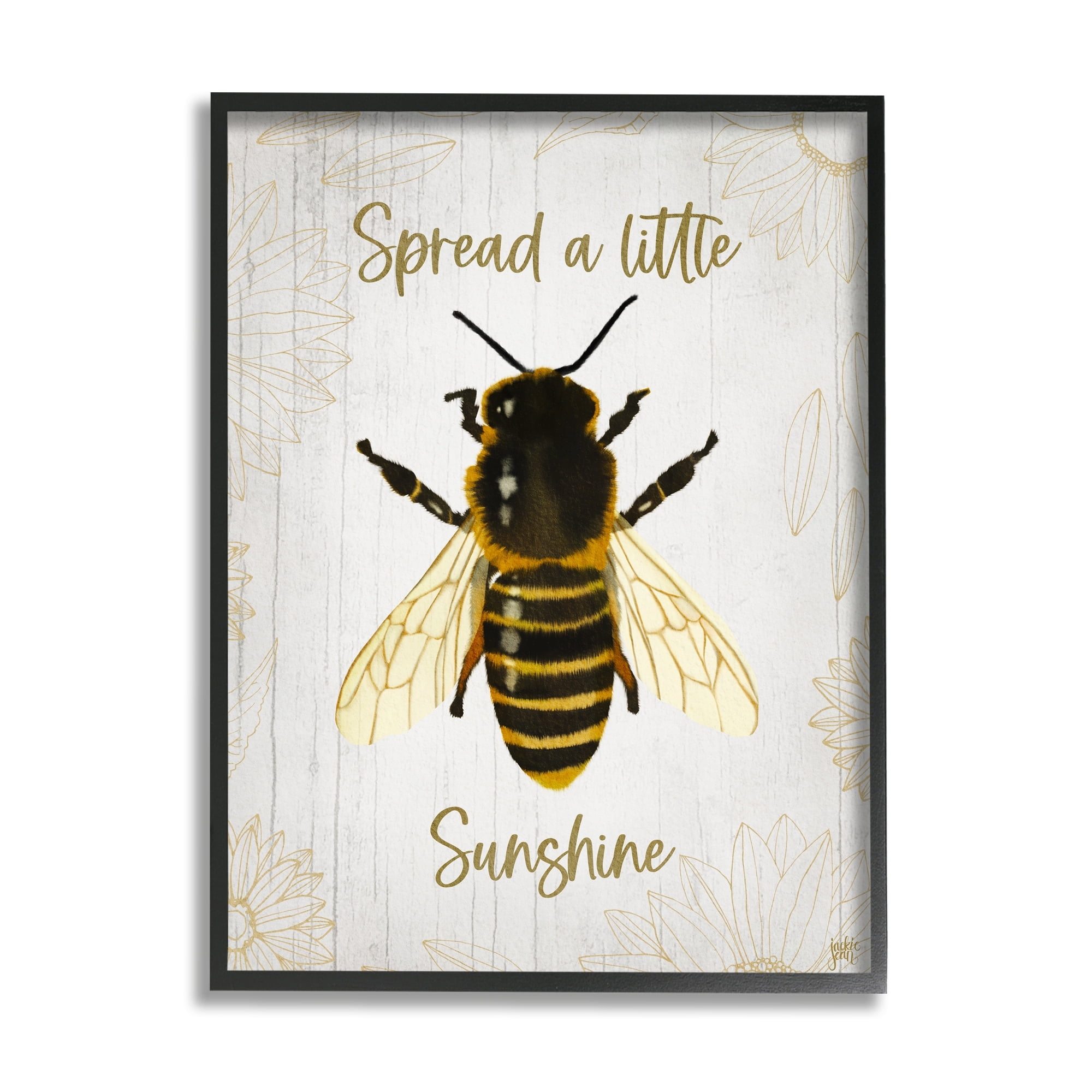 Stupell Industries Spread a Little Sunshine Phrase Country Bumble Bee, 24 x 30, Design by Jackie Quigley