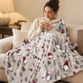 thumbnail image 4 of 2‑in‑1 Christmas Gnome Print Throw Blanket, 28"x40"Soft Cozy Fleece Blanket, Non-shed All‑Season Suitable Washable for Couch Sofa Bed Living Room Home Decor Warm Lightweight Decorative Wrap, 4 of 6