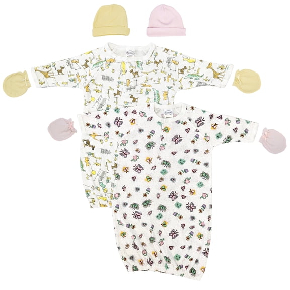 Bambini Layette Newborn Baby Girl 6 Piece Gown Set