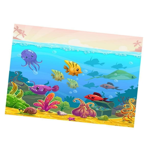Aquarium Background 3D Effect Adhesive Undersea World Poster Fish Tank Decorations Pictures for Aquarium Fish Tank Decoration 76x46cm
