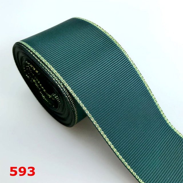 Cintas de grogrén con borde dorado de doble cara, 5 yardas, 10/15/25/38MM, caja de regalo artesanal, Material de embalaje, decoraciones de boda y Navidad