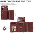 thumbnail image 6 of Allytech RFID Blocking Wallet Case Cover for Samsung Galaxy S22 Plus, Ring Holder Stand Shockproof Cards Holder Crossbody Shoulder Hand Wrist Purse Bag for Girls Women, Red, 6 of 11