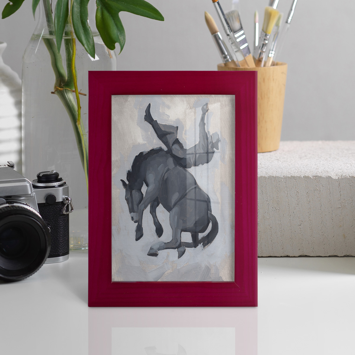 Getting Pitched II - Framed Print w/glass - Cherry Red