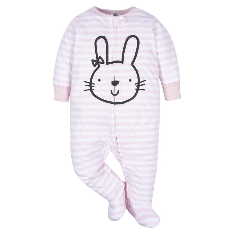 Gerber Baby Girl Sleep 'N Play Footed Pajamas 4-Pack photo 2