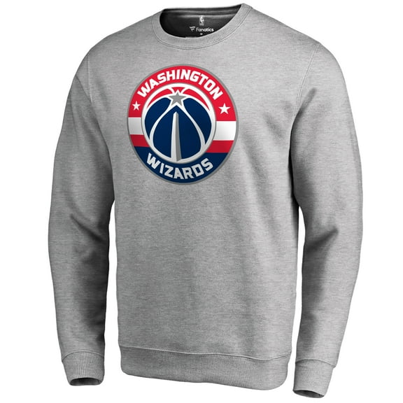 Men's Heathered Gray Washington Wizards Primary Logo Sweatshirt