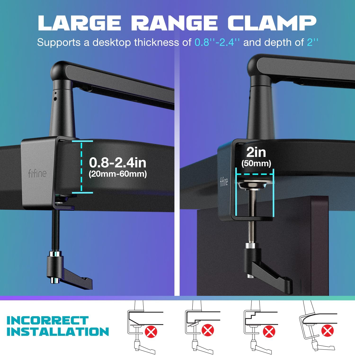 FIFINE BM88 Low Profile Microphone Boom Arm Stand photo 5