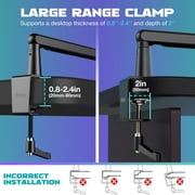 FIFINE BM88 Low Profile Microphone Boom Arm Stand, Heavy Duty Desk Mic Arm, 29in Adjustable Length with Cable Management, Mount & Adapter for Podcast, Streaming, Gaming
