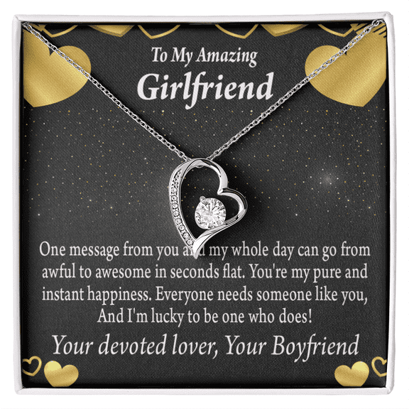 To My Girlfriend To My Girlfriend Lucky To Have You Forever Necklace w Message Card