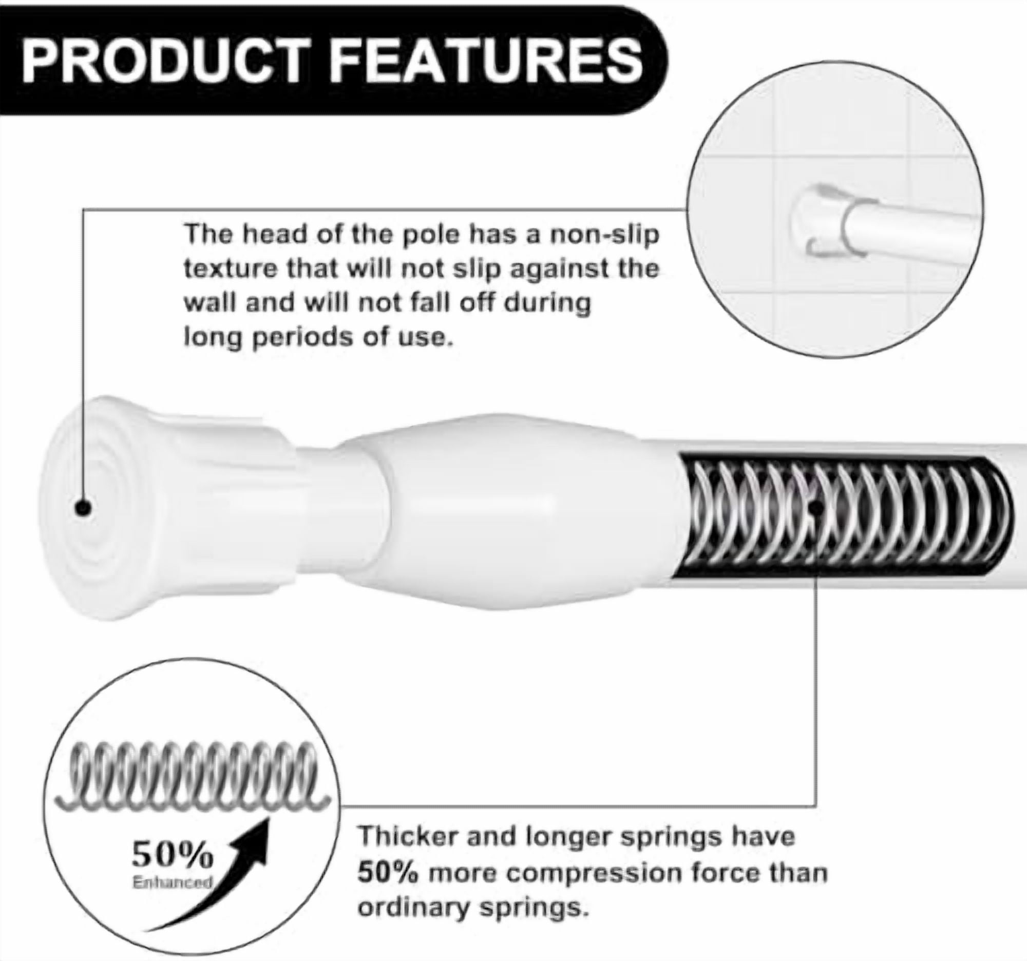 6 Pack Small Spring Tension Curtain Rod 12 to 20 Inch, Thin Tension Rod No Drill for Window Cupboard Closet, White