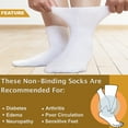 thumbnail image 5 of NevEND 12 Pairs Cotton Diabetic Socks Ankle for Men and Women - Non-Binding Extra Wide Neuropathy Socks White Medium, 5 of 6