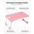 thumbnail image 3 of FISYOD Foldable Laptop Table, Portable Lap Desk Bed Table Tray, Laptop Stand with Cup Holder & Tablet Slot & Lifting Handle for Working Writing Drawi, 3 of 6