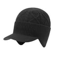 thumbnail image 2 of KANG Winter Knitted Hat With Ear Thermal Trapper Cap For Cold Weather Outdoor Activities Black One Size, 2 of 5
