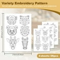 thumbnail image 2 of 28Pcs Geometric Animal Water Soluble Hand Sewing Stabilizers 8.3"x11.7" Geometric Rabbit Elephant Embroidery Pattern Stabilizer 4 Sheets Lion Deer Stick and Stitch Embroidery Paper Sticker, 2 of 8