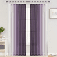 thumbnail image 2 of Semi Sheer Curtains 84 inch Long Ombre Sheer Curtains - Faux Linen Semi Voile Gradient Tab Top Curtains for Bedroom and Living Room, Set of 2 Window Curtain Panels, Purple, 2 of 6
