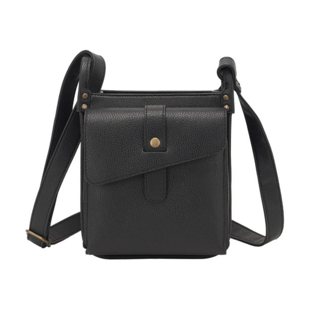 Bolso de hombro de cuero Salvador cartera de moda monedero para mujer y hombre negro