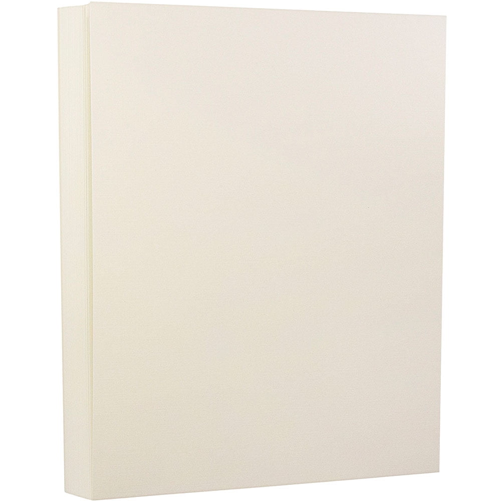 JAM Paper Linen Cardstock, 8 1/2 x 11, 250 per Pack, 80lb Natural White