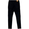 thumbnail image 2 of Crysp Denim Men's Biker Moto Distressed Ripped Skinny Fit Stretch Jeans in Black (38, Black), 2 of 3