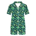 thumbnail image 6 of Oalirro 2 Pack Womens Floral Pajama Sets Short Sleeve Top with Shorts Soft Comfy Loungewear Sleepwear S-XXL St. Patrick's Day Print, 6 of 7