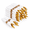 Hammered Gold, variant on 200 Pack Wrappedware Set Disposable For Wedding