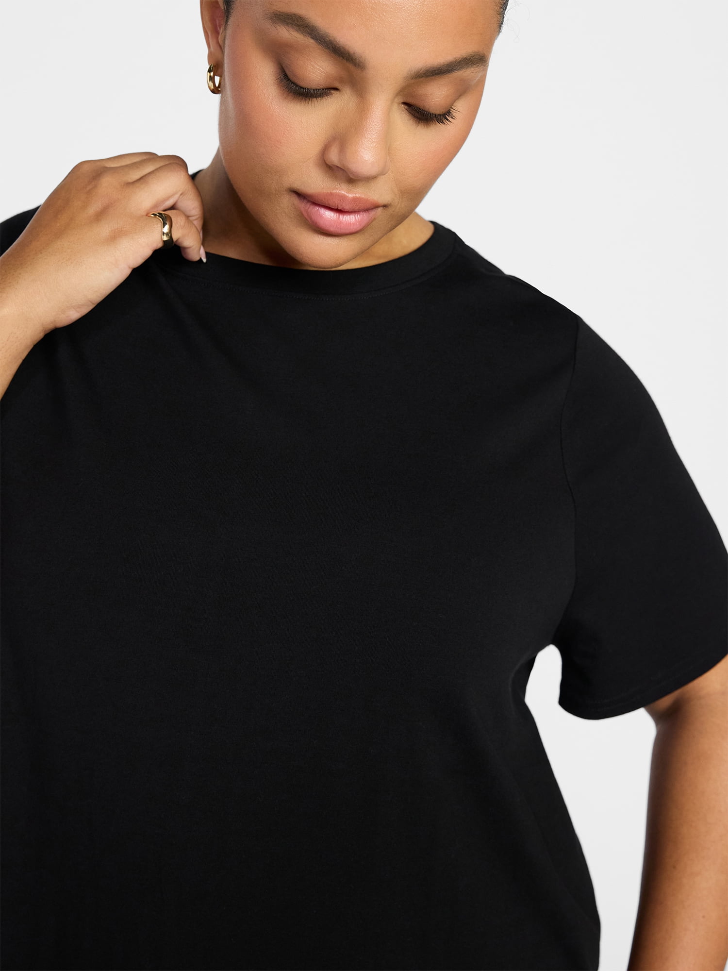 Terra & Sky Women's Plus Size Tier Tee Dress with Short Sleeves, Size 0X-5X
