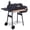 Black 290, variant on 30 Portable Barrel Charcoal BBQ Grill, Steel Outdoor Barbecue Smoker with Storage Shelf, Wheels for Garden Camping Picnic, Black
