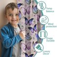 thumbnail image 3 of Blackout Kids Curtains,Beige Butterfly Flower Pattern Childrens Insulated Curtains Set Of 2,Bedroom Essentials,Toddler Room Decor 42"x63", 3 of 5